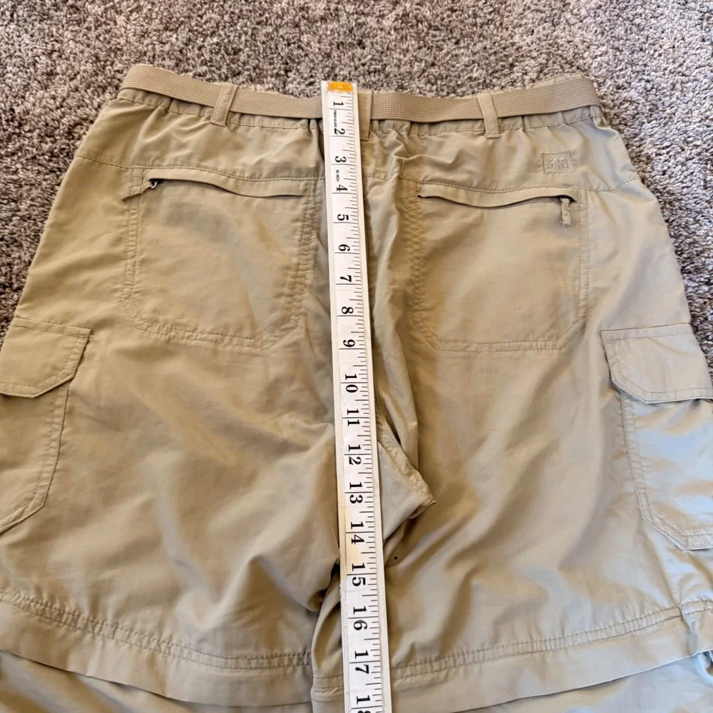 NWT REI Sahara Convertible‎ Pants Womens 10 Petite Tan Zip Off Cargo Hiking Belt